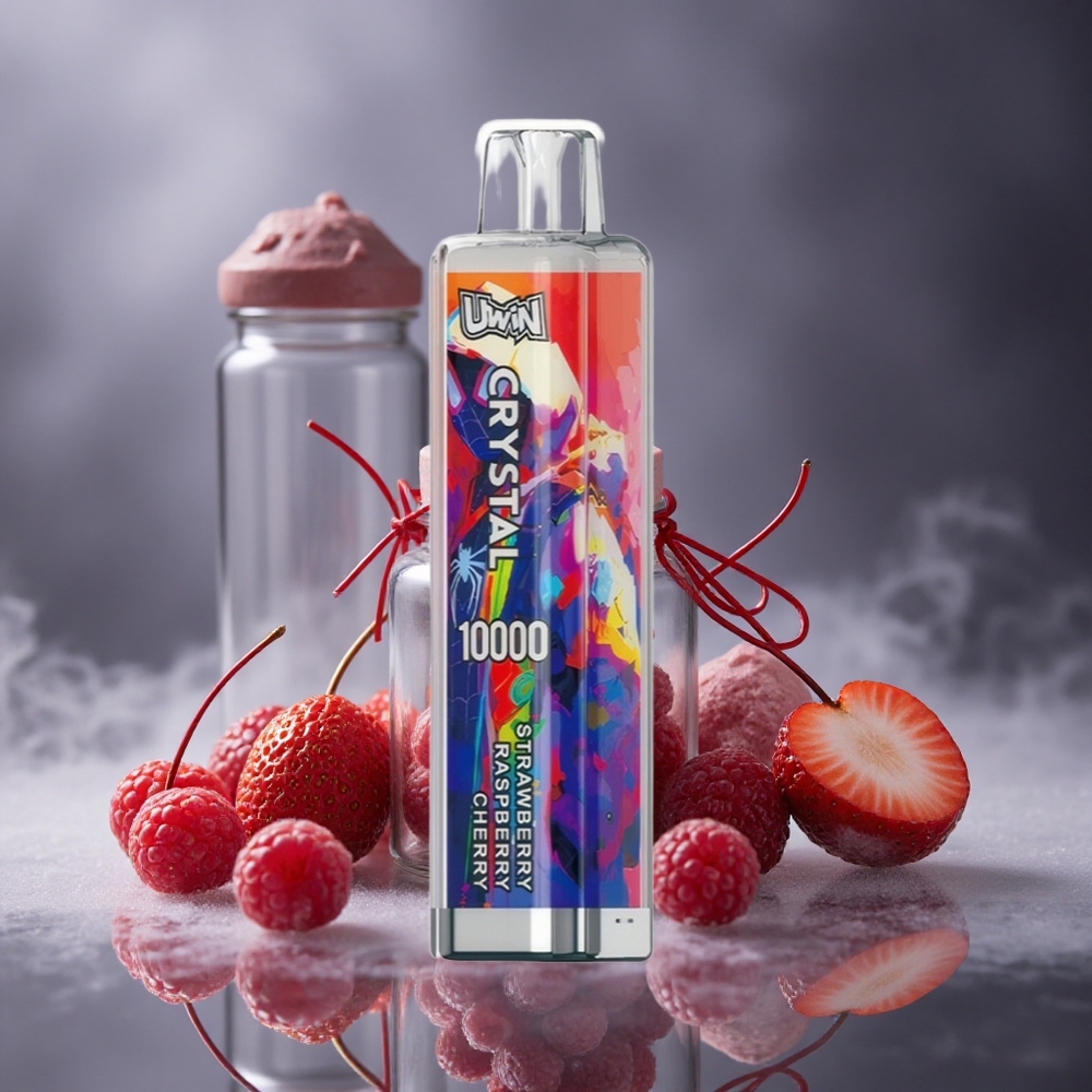 UWIN Crystal 10000 Puffs Jagoda Malina Trešnja Једнократни Вапе са RGB светла