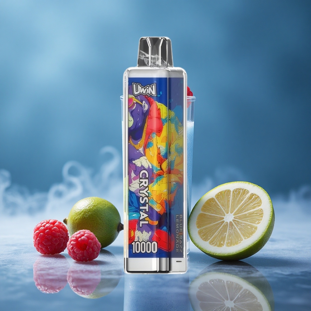 UWIN Crystal 10000 Puffs Једнократни Вапе Plava Malina Limunada са RGB светла и 18ml Течност Капацитет