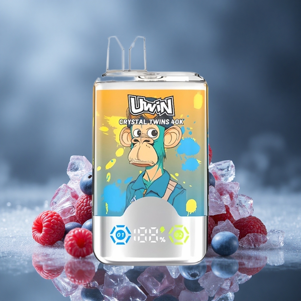 Uwin Crystal Twins 40000 Puffs Једнократни Вапе Borovnica Malina Trešnja Led Kapacitet Puffs: do 40000 Puffs