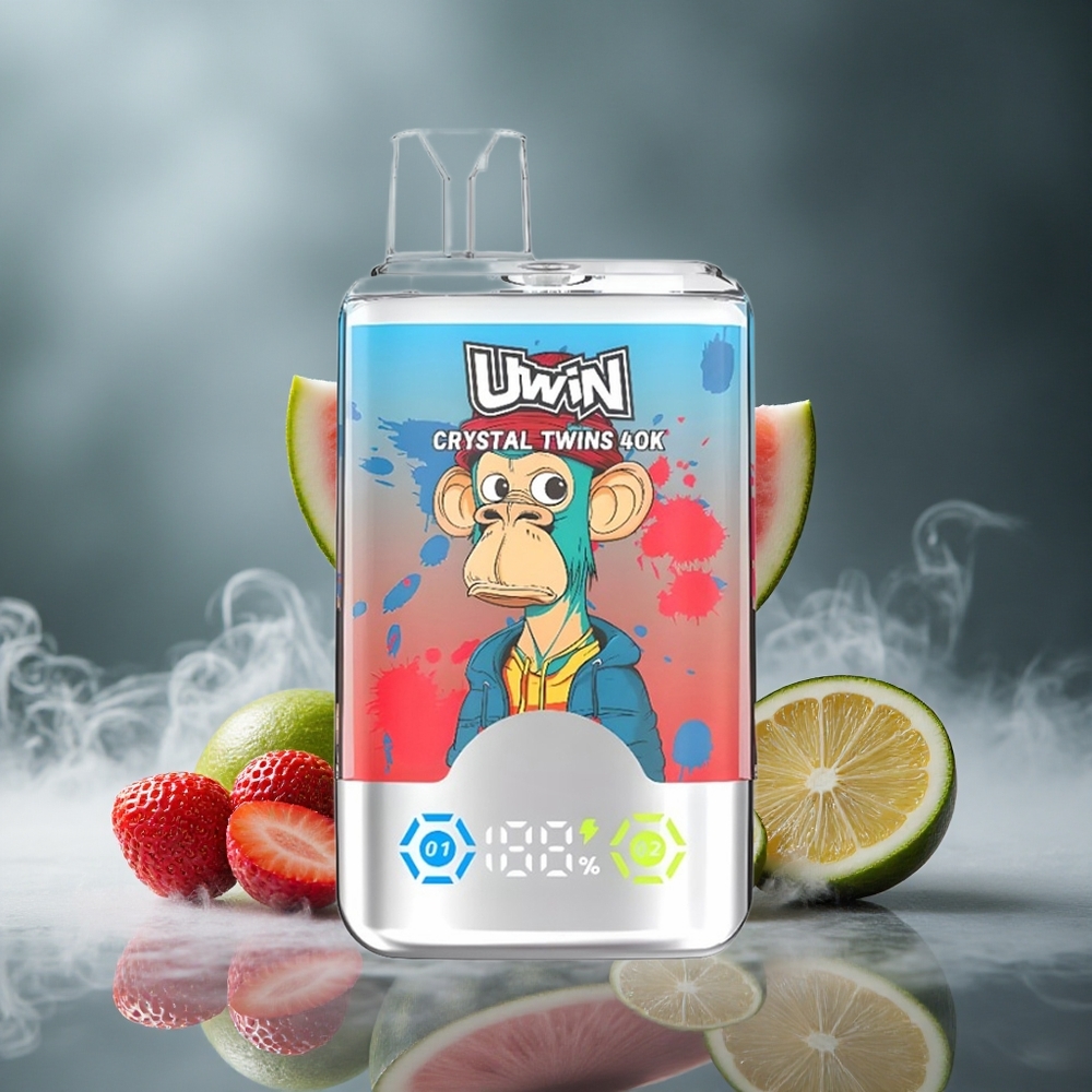 Uwin Crystal Twins 40000 Puffs Једнократни Вапе Jagoda Lubenica Limeta са 32ml Течност Капацитет