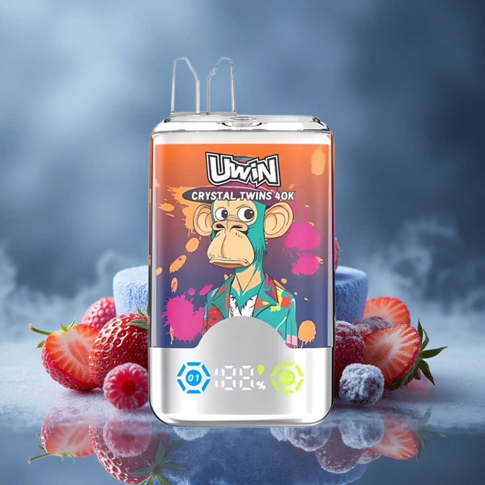 Uwin Crystal Twins 40000 Puffs Једнократни Вапе Jagoda Malina Trešnja Mr Plavi са 32ml Течност Капацитет