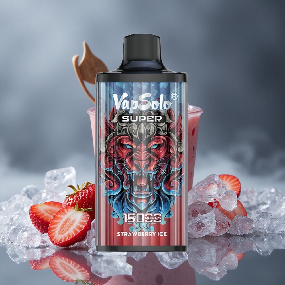 Vapsolo Super 15000 Puffs 40ml Јагода Лед Type-C