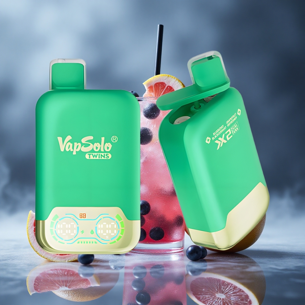 Vapsolo Twins 20000 Puffs Једнократни Вапе Borovnica Ribizla & Grejpfrut Osveživač Тип-Ц пуњење