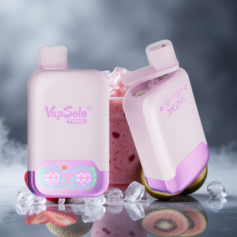 Vapsolo Twins 20000 Puffs Једнократни Вапе Grožđe Led & Jagoda Kivi Тип-Ц пуњење