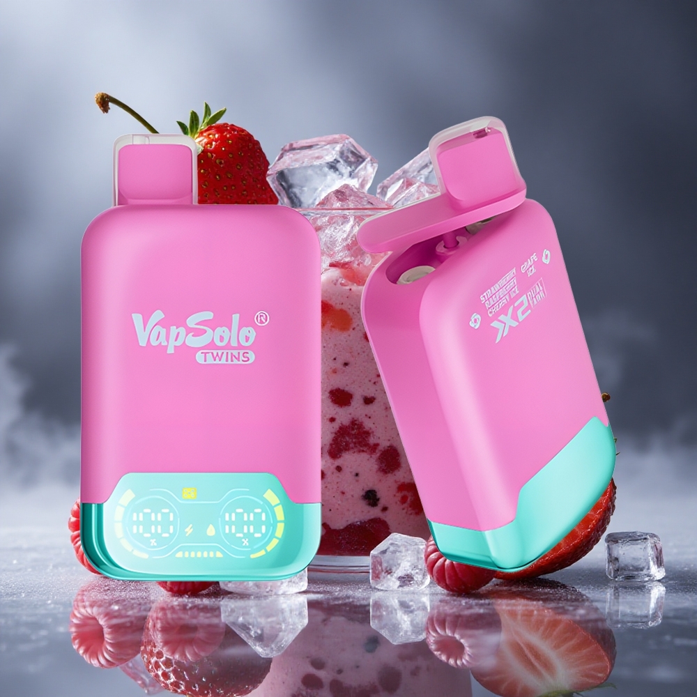 Vapsolo Twins 20000 Puffs Једнократни Вапе Jagoda Malina Trešnja Led & Grožđe Led са 40 ml E-Течност Капацитет