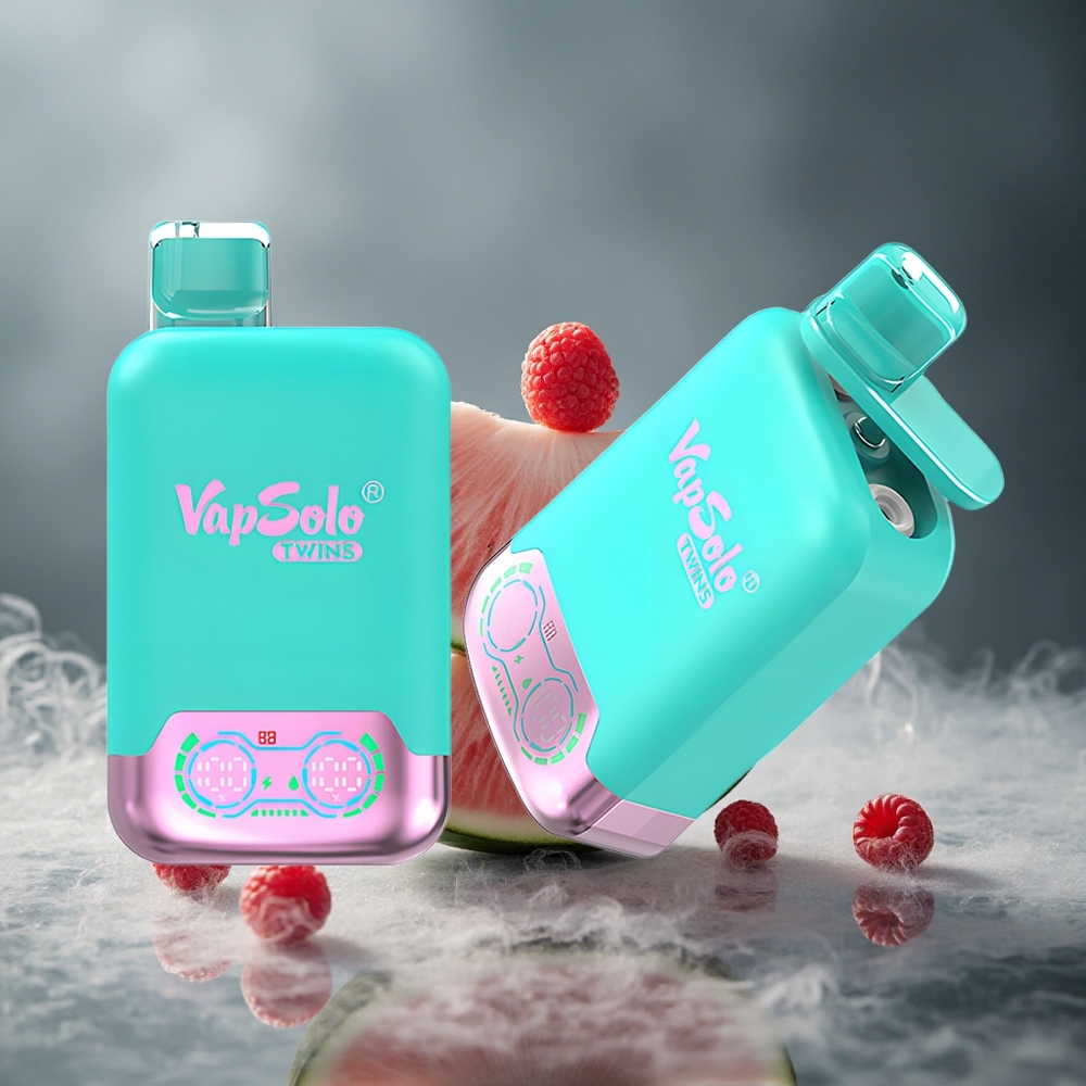 Vapsolo Twins 20000 Puffs Једнократни Вапе Trostruka dinja & malina lubenica + 40 ml tečnost