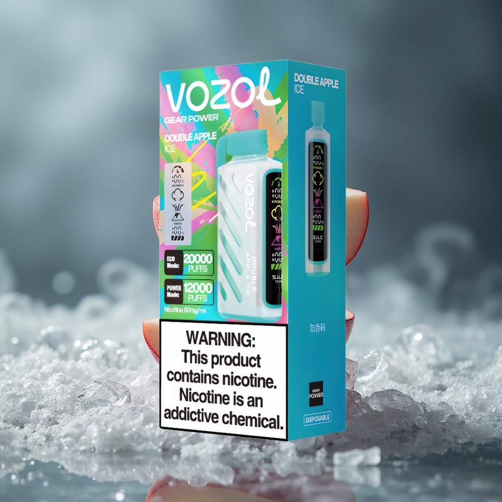 VOZOL Gear Power 20000 Puffs Једнократни Вапе Dvostruka Jabuka Led S.i.L.C. Tehnologija