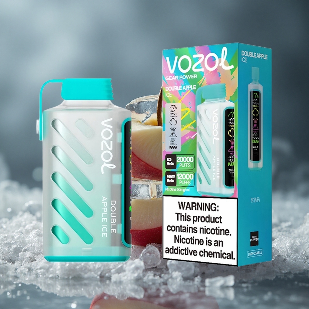 VOZOL Gear Power 20000 Puffs Једнократни Вапе Dvostruka Jabuka Led S.i.L.C. Tehnologija