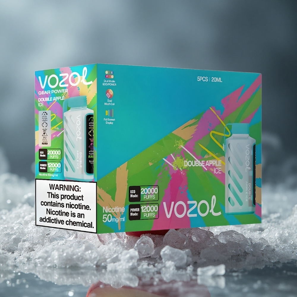 VOZOL Gear Power 20000 Puffs Једнократни Вапе Dvostruka Jabuka Led S.i.L.C. Tehnologija