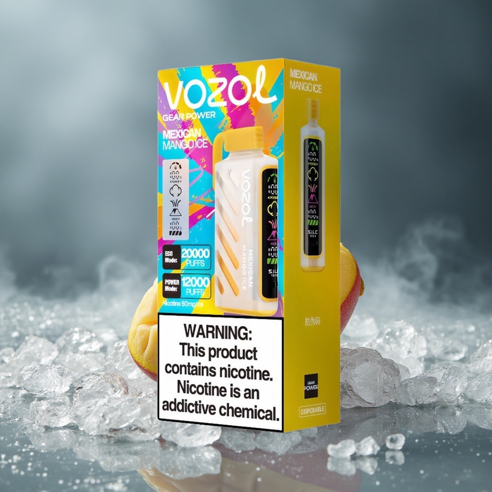 VOZOL Gear Power 20000 Puffs Једнократни Вапе Meksički Mango Led Kapacitet pre-filled Течност Капацитет: 20mL