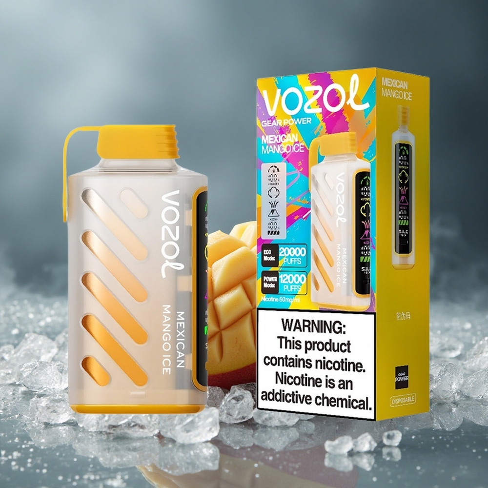 VOZOL Gear Power 20000 Puffs Једнократни Вапе Meksički Mango Led Kapacitet pre-filled Течност Капацитет: 20mL