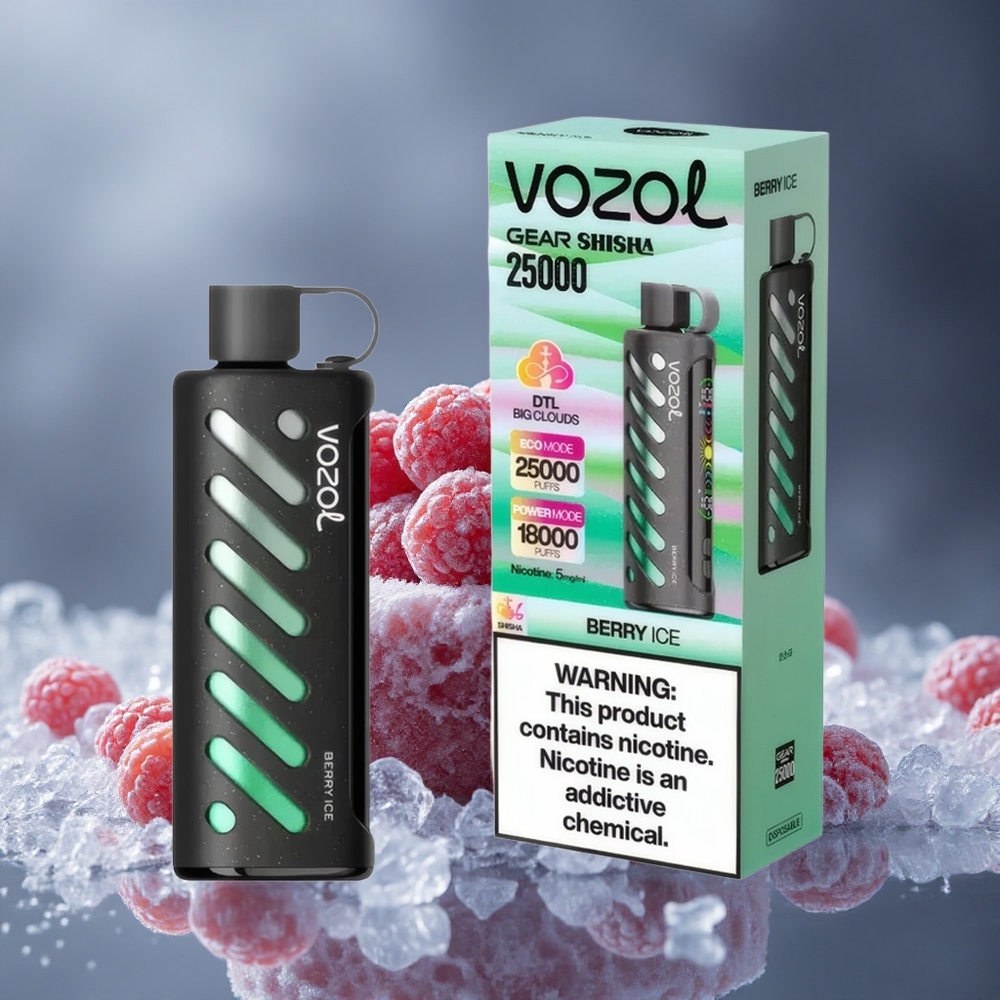 VOZOL Gear Shisha 25000 Puffs Једнократни Вапе Jagoda Led 5mg/ml